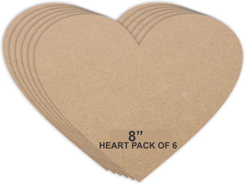 PANTONIC Mdf Board 8 inch heart for Art & Craft [6] Ash Japanese Wood Veneer  (20 cm x 20 cm)