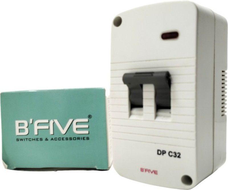 b'five 32A Electric Home Safe Mini MCB with Enclosure PVC Plastic Base Model (White) Home mcb Home Safe Mini MCB 32A DP with enclosure box_19 MCB  (2)