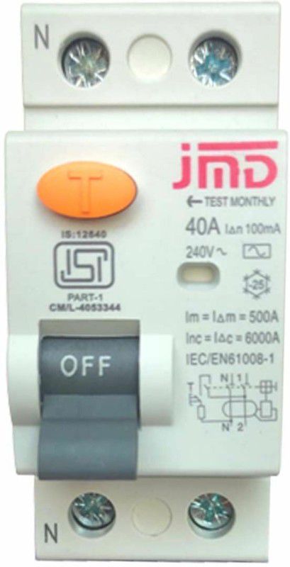 jmD Gold Rccb Double Pole 40 AMP/100MA 240 V Residual Current Circuit Breaker ISI Mark RCB001 MCB  (2)