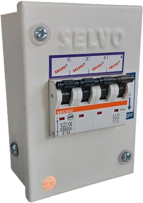 Selvo 4 Pole Metal box Fitted With C-32A Four Pole MCB  (4)