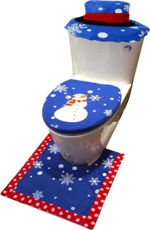 Futaba Snowman Christmas Toilet Seat Cover Attach to Toilet Safety Frames for Toilet  (Fiber)