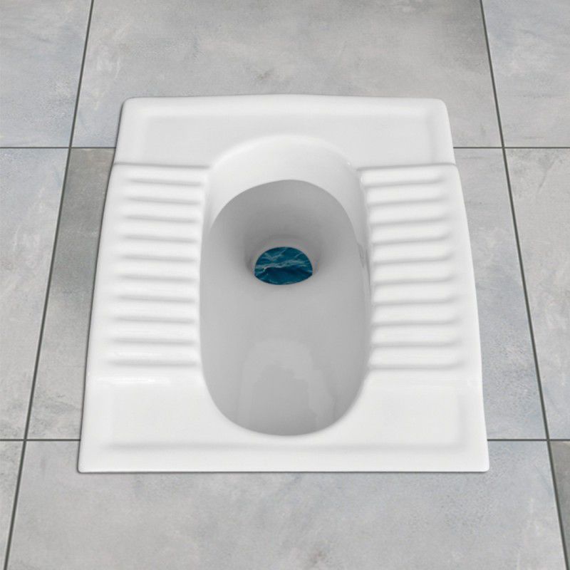 kemjo Ceramic White Indian Commode for Toilet | 20.27 x 16.53 x 11.41 inch | ORISSA PAN-20