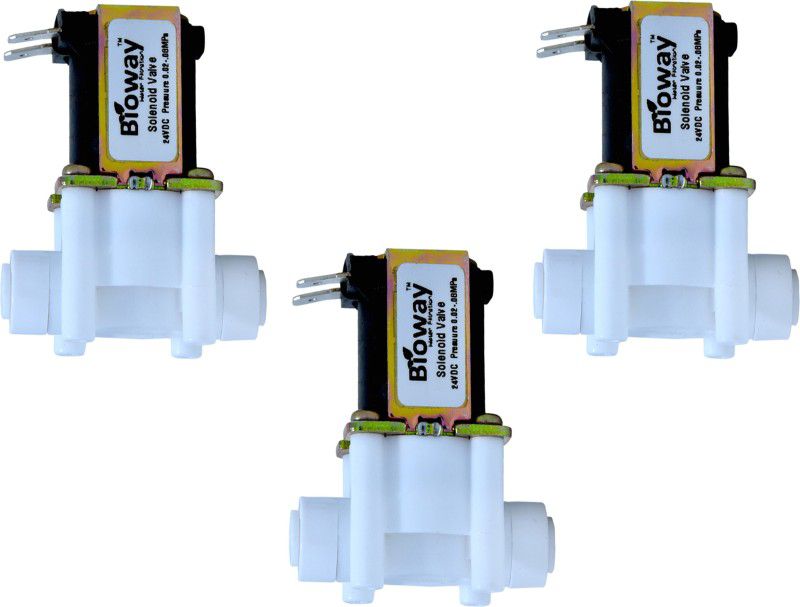 bioway 3PCS 24VDC SV SOLENOID VALVE WITH 1/4 SIZE PUSH FIT CONNECTION FOR RO PURIFIER Automatic Control Valves