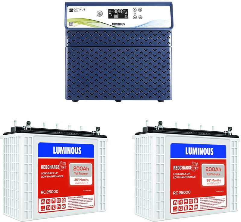 LUMINOUS Optimus 2800 with RC 25000 (200Ah) Tubular Inverter Battery  (200Ah)
