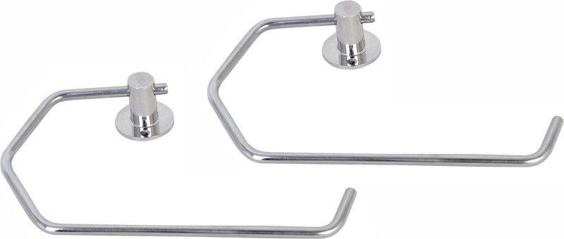Easyhome Furnish Stainless steel heavy Towel ring Towel holder Cloth hanger Napkin ring Bathroom accessories Cloth stand for bathroom 8.2 inch 1 Bar Towel Rod  (Stainless Steel Pack of 2)
