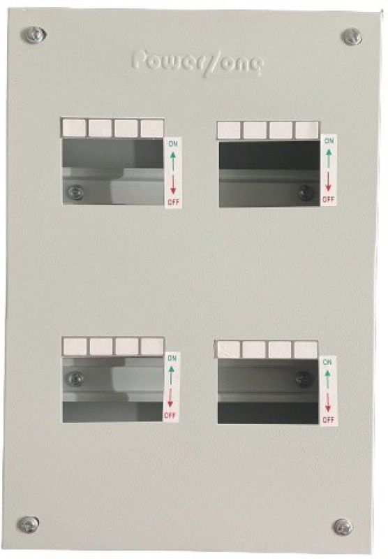 POWERZONE 4 way TPN (Three Phase) Single Door Metal MCB Box - DB Distribution Board