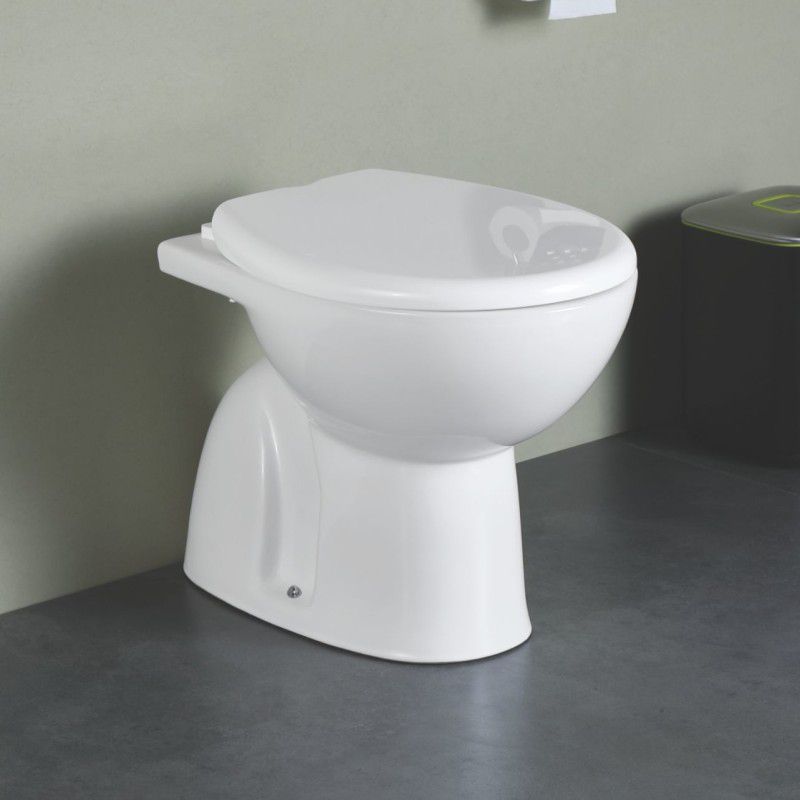 Ceramic EWC S Trap Cade With Seat Cover Western Commode  (White)