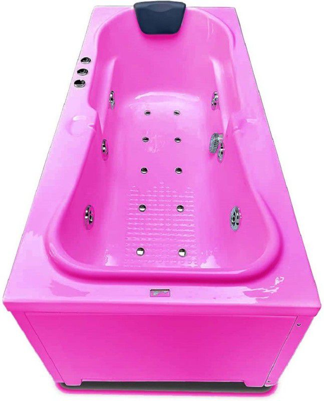 MADONNA Rex Acrylic 5.5 feet Jacuzzi Massage with Bubble Bath (and Side Panel) - Pink Free-standing Bathtub  (100 or Above L)