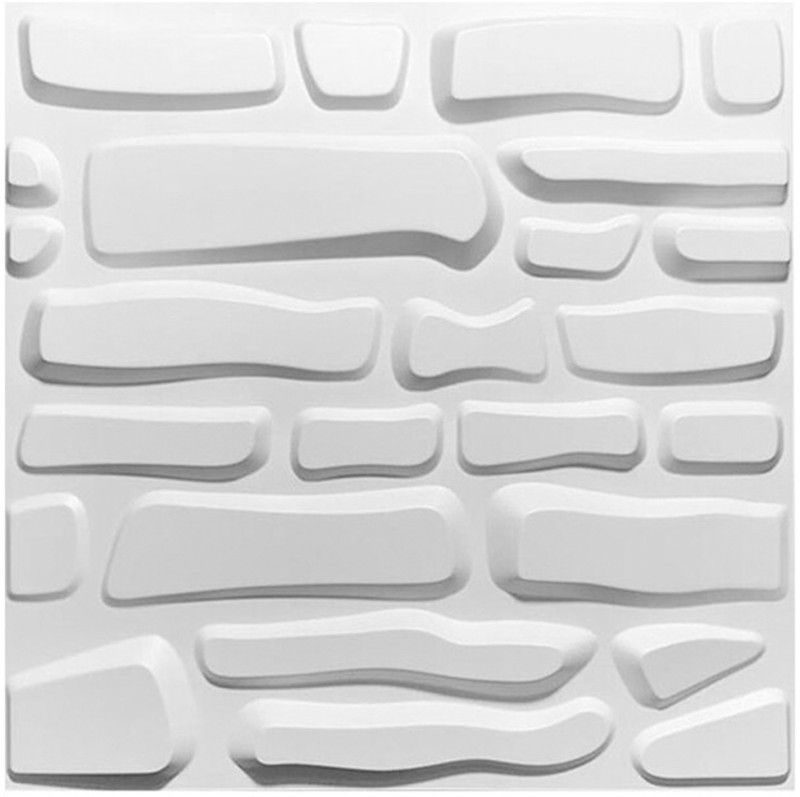 Kayra Decor 3D PVC WALL PANELS BRICK DESIGN D078 (Pack of 6) , White Drywall Panel  (Pack of 6)