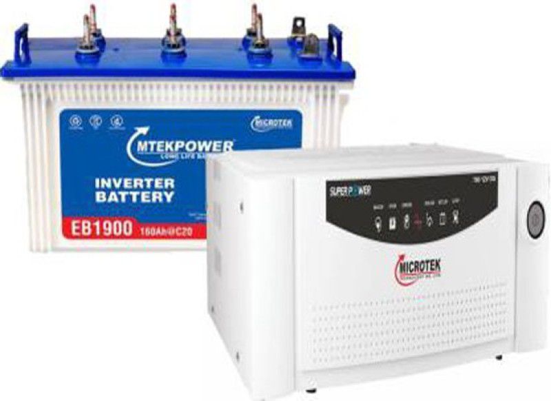 MTEK POWER EB 1900+Microtek Super Power Sine Wave 800 Tubular Inverter Battery  (160 AH)