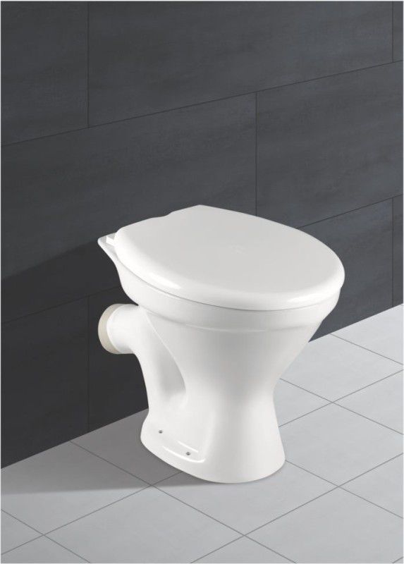 Joyo Cera Toilet Commode/EWC P Trap Concealed with Normal Seat Cover Floor Mounted Water Closet P Trap Western Commode  (White)