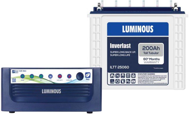LUMINOUS Eco Volt Neo 950 +ILTT26060 Tubular Inverter Battery  (220AH)