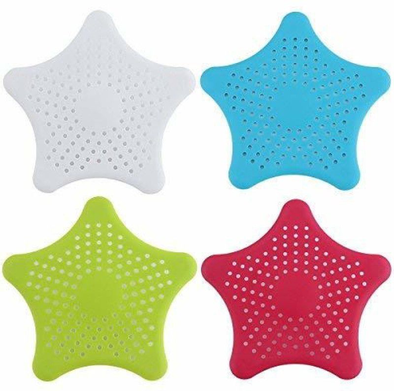 K Kudos Enterprise Hair Catcher Durable Silicone Hair Stopper Shower Drain Covers Easy to Install and Clean for Bathroom Bathtub and Kitchen Sink (Pack of 4) Hair Wash Basin  (Multicolor)