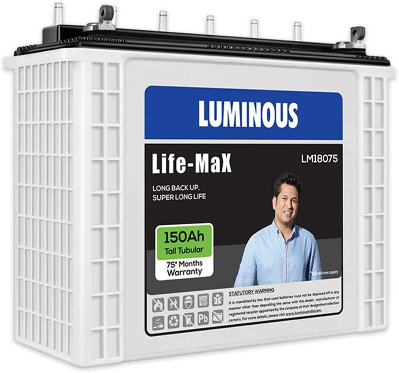 LUMINOUS LifeMax LM18075 150Ampere per hours(Ah) Tall Tubular Battery Tubular Inverter Battery  (150Ah)