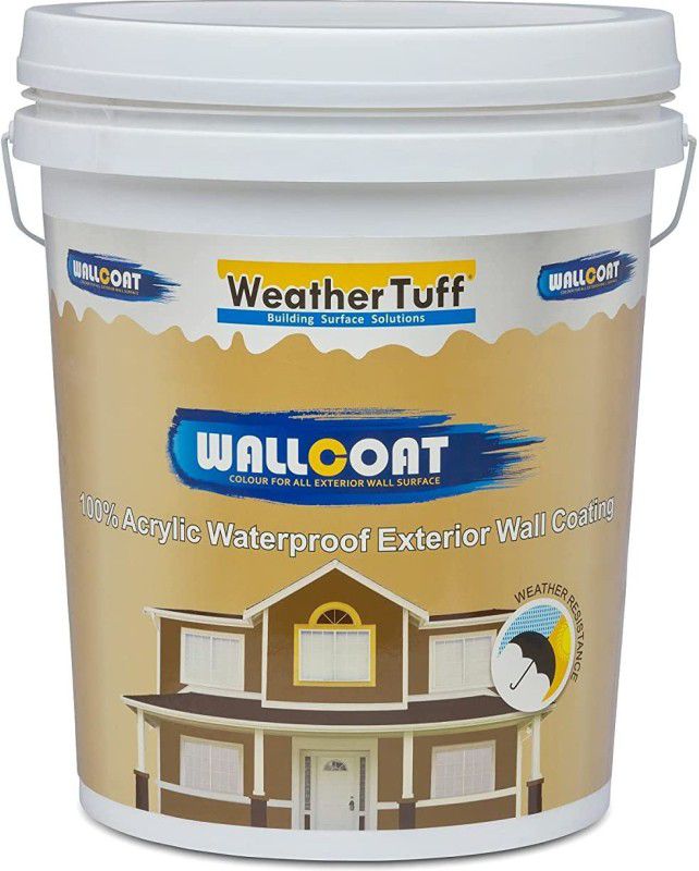 WEATHERTUFF WALLCOAT Acrylic Elastomeric Heavy Duty Waterproofing Paint/Exterior Wall Paint White Emulsion Wall Paint  (10 L)