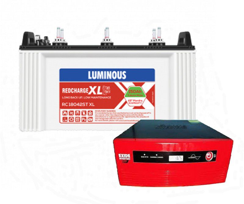 LUMINOUS RC 18042ST XL+Exide GQP 850 (12V) Tubular Inverter Battery  (150 AH)