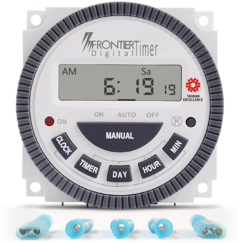 Divinext Frontier 200-250 Volt - TM619-2 - 5 PINs - 30 Amps Frontier Digital Timer Module Programmable Electronic Timer Switch  (White)