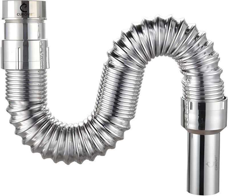 CUROVIT PVC Chrome Plated 1-1/4" Heavy Duty Flexible Waste Pipe for Kitchen Sink 32 mm Plumbing Pipe  (Plastic)