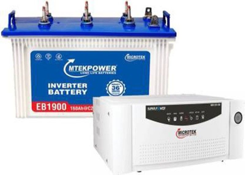 MTEK POWER EB 1900+Microtek Super Power Sine Wave 1000 Tubular Inverter Battery  (160 AH)
