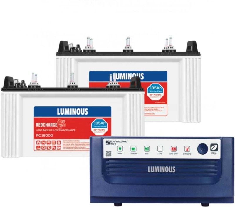 LUMINOUS Eco Watt Neo 1650 24V Inverter with RC16000 135Ah Tubular Inverter Battery  (135AH)
