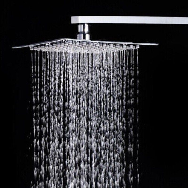 fastgear Bathroom Shower Chrome Finish With 9 Inches Square Arm and 6X6 Inch Shower Head Bathroom Shower Rain Flow  (Chrome)