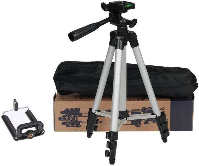 StyleDot Tripod-3110 Portable Adjustable Aluminum Lightweight Camera Stand With Three-Dimensional Head & Quick Release Plate Tripod  (Silver, Supports Up to 1500)