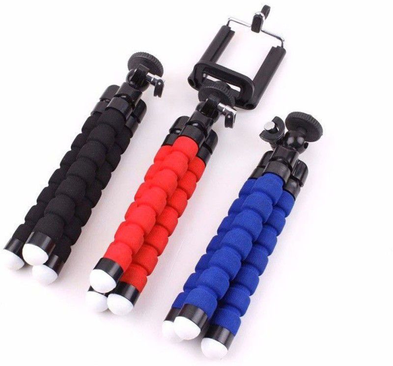 BLENDIA STYLE MINI ADJUSTABLE FLEXIBLE TRIPOD SELFIE STICK (PACK OF 3) Tripod  (Red, Blue, Black, Supports Up to 600)