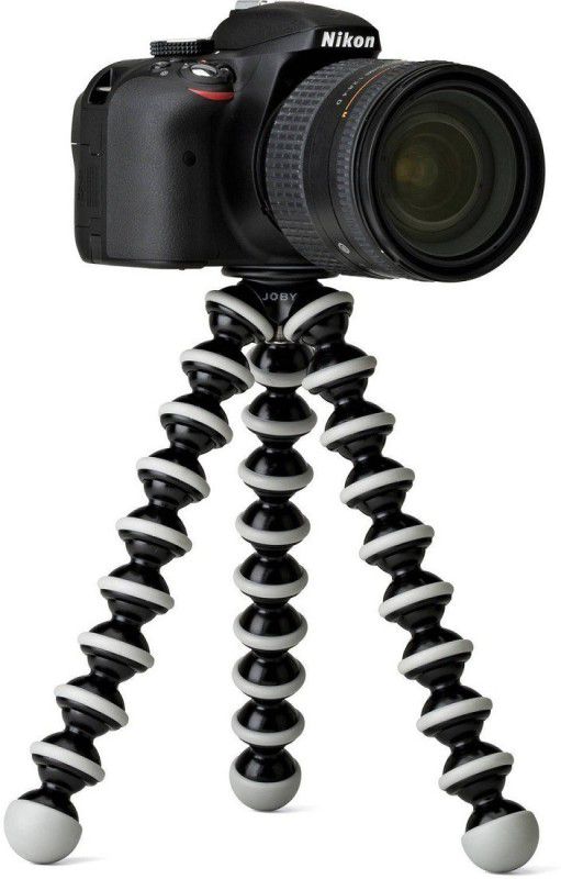 Pithadai 10 Inch Flexible Gorillapod Tripod with Mobile Attachment for DSLR, Action Cameras, Digital Cameras & Smartphones Tripod  (Black, Supports Up to 500 g)