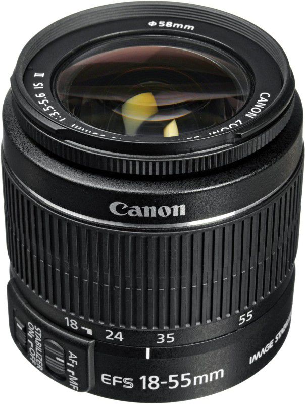 Canon EF-S 18-55mm f/3.5-5.6 IS II Standard Zoom Lens  (Black, 18-55)