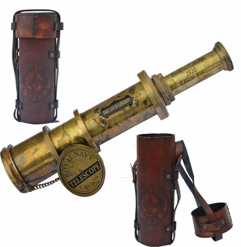 BILAL ENTERPRISES Vintage Star Antique Dollond London's Brass Telescope/Spyglass Decorative Telescope with Glass Optics in Leather Box Catadioptric Telescope  (Manual Tracking)