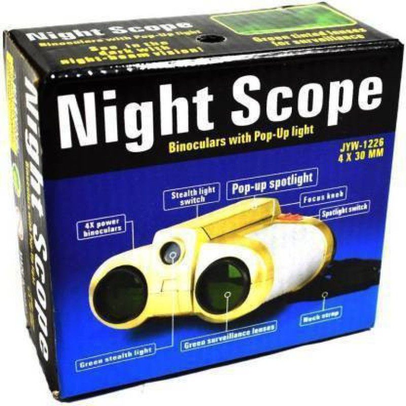migwow Binocular Toy with Pop-Up Light Feature for Kids Binoculars Night Scope Binoculars  (30 mm , Gold)