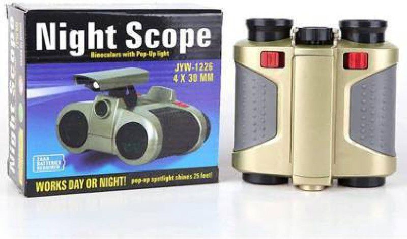 migwow Night Scope Binoculars with LED POP Up Light Telescope Fun Cool Toy Binoculars  (30 mm , Golden)