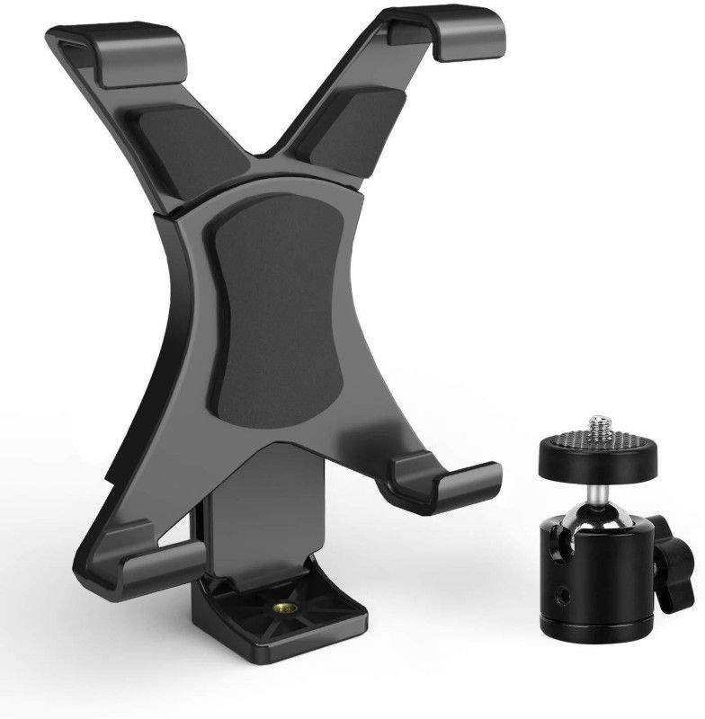 Viraan Tripod Mount Adapter Tablet holder with 360 Degree Rotatable Ball Head for tablet and mobiles ( COMBO PACK OF 2 ) ( TABLET HOLDER | BALL HEAD ) Tripod Ball Head  (Black, Supports Up to 1000 g)