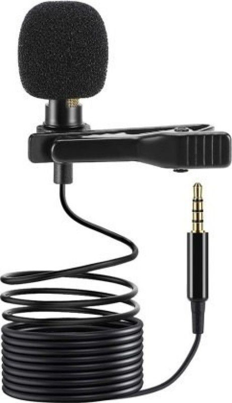 labeeb Lavalier Collar Clip Microphone Omnidirectional Mic with Easy Clip On System Perfect for Recording Youtube/Interview/Video Conference/Podcast/iPhone/Android (Black) Camera Microphone