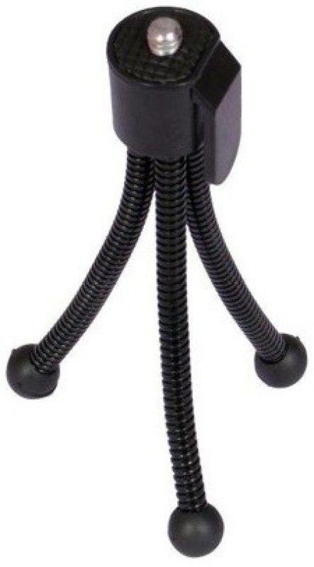 De-TechInn Universal Flexible Mini Pocket Metal Tripod Stand for Digital Camera Webcam mobile phones  (Black, Supports Up to 400 g)