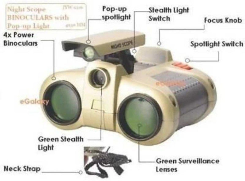 S&B Night Vision Binocular Toy with POP Up Light , Best Gift for Kids Binoculars  (20 mm , Beige)