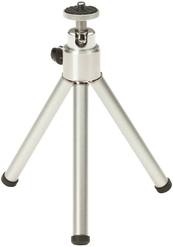 Power Smart Mini Stand Small Portable Metal Tripod For Camera Mobile  (Silver, Supports Up to 3000 g)