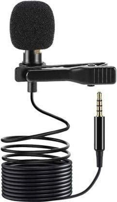 Crozier Collar Mic Voice Recording Filter Microphone for Singing, YouTube Compatible for All Smartphones Devices Black Pack of 1 Camera Microphone