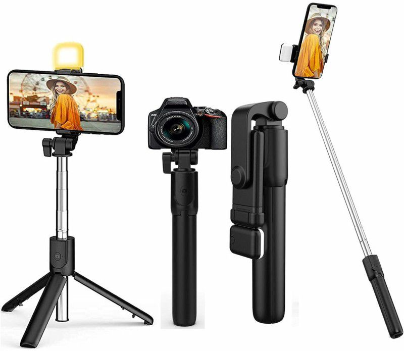 SURYAKUSH Professional R1S Bluetooth Remote Selfie Light 3in1 Selfie Stick Tripod Stand Single Gimbal for Camera, Mobile  (400)