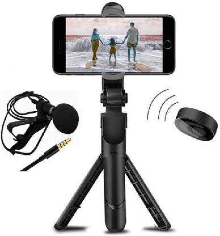 MECKWELL selfie stick tripod with bluetooth remote and mic 3 Axis Gimbal for Camera, Mobile  (400 Gm)
