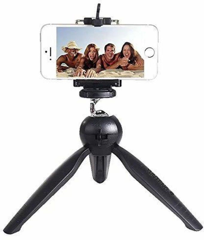 Hiffin ® YT-228 Mini Tripod with Universal Mobile Attachment Tripod Ball Head  (Black, Supports Up to 2000 g)