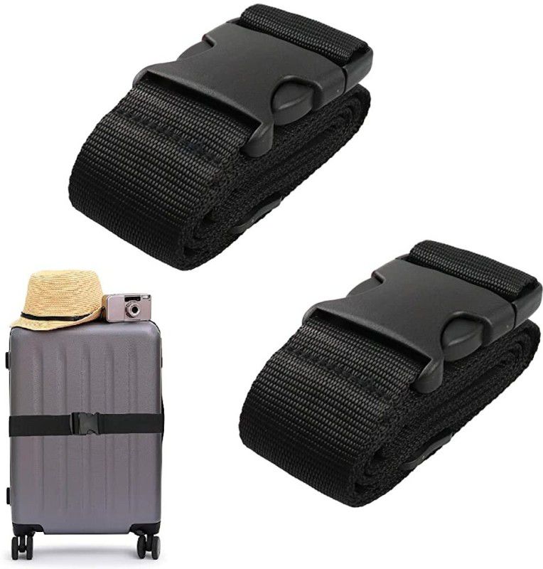 PALAY 2 PCS Luggage Suitcase Straps Set,Travel Accessories Thickened Luggage Belt Strap  (Black)