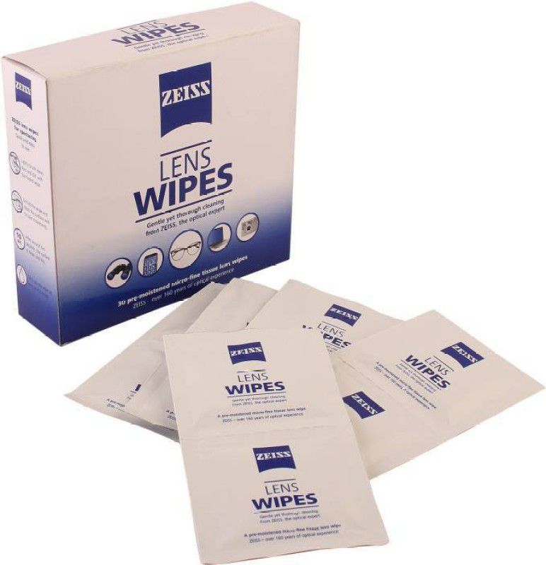 ZEISS Pre-Moistened Lens Cloths Wipes Lens Cleaner  (NA ml, 4 Inch, Pack of 30)