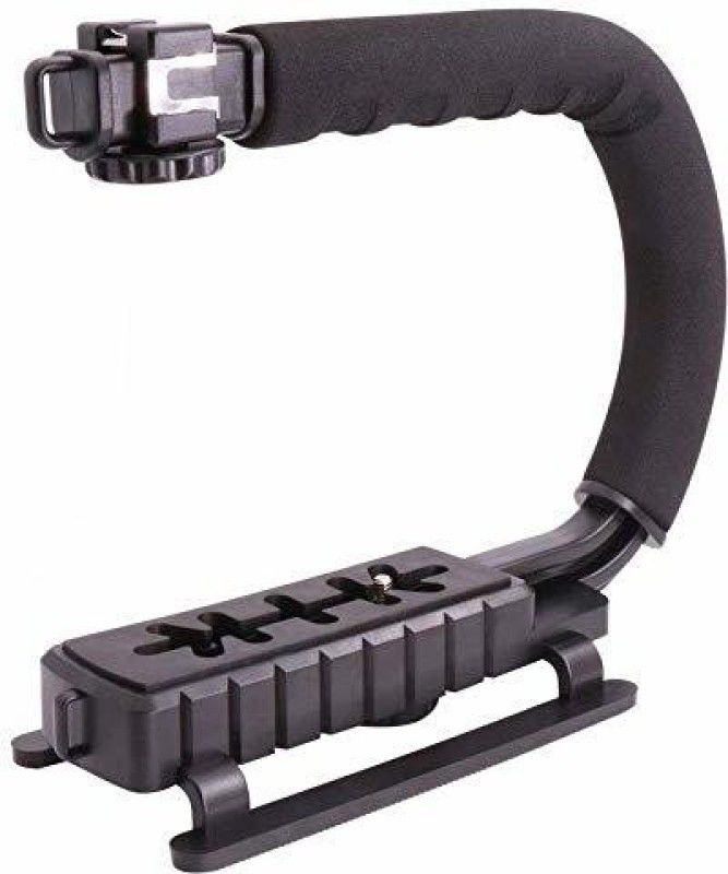 Camlife Triple 3 Shoe Mounts C Bracket Handle Grip Video Action Stabilizing for All DSLR, Camcorder, Mobile CAMERA'S Tripod Ball Head  (Black, Supports Up to 3 g)