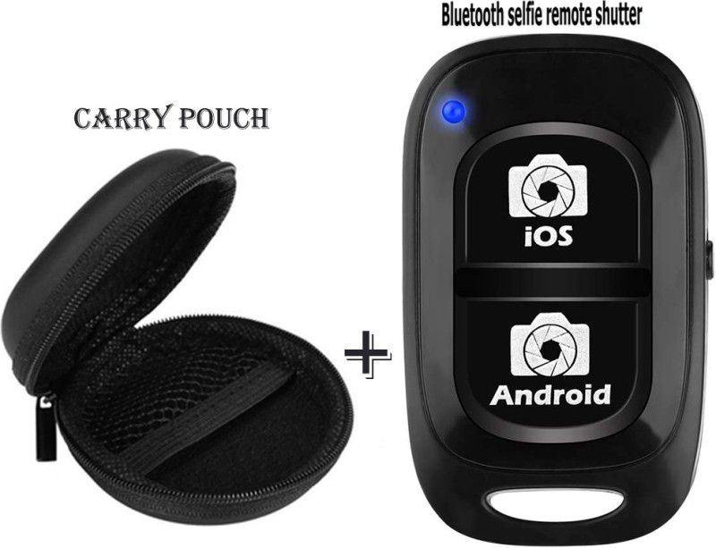 POZUB Video Photo Selfie Shutter Bluetooth Remote +Carry Pouch Wireless Remote Control Camera Remote Control  (Black)