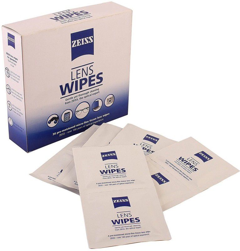 ZEISS Pre-Moistened Lens Cloths Wipes Lens Cleaner  (0 ml, 4 Inch, Pack of 60)