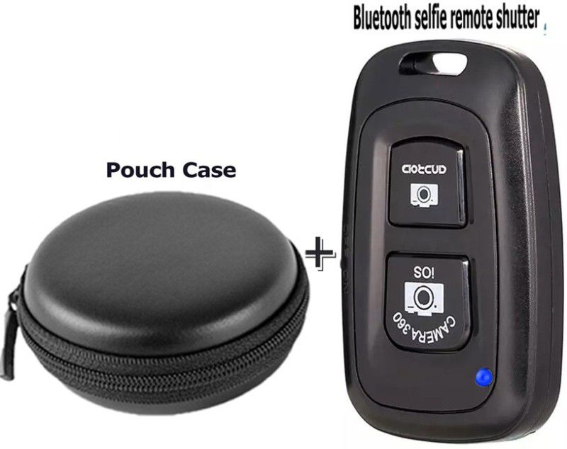 POZUB Remote Controller For Click Selfies Bluetooth Photo Video Shutter+Carry Pouch Camera Remote Control  (Black)