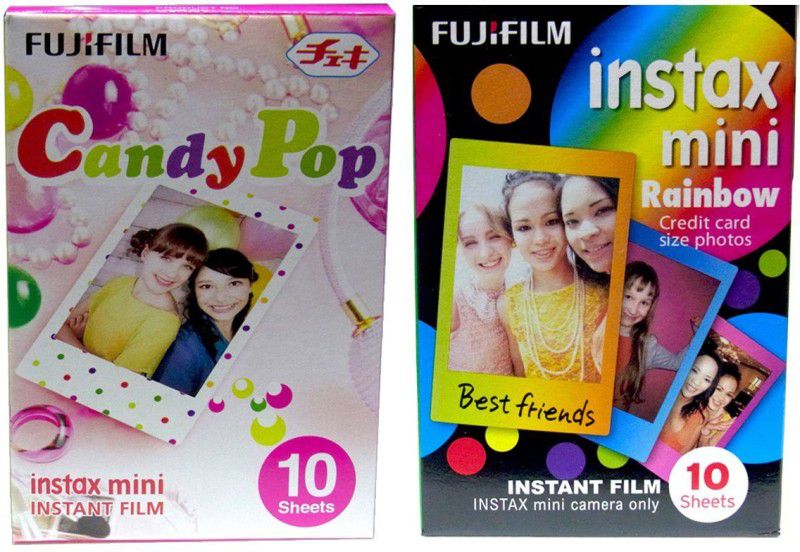 FUJIFILM Instax Mini Candy Pop And Rainbow Film Roll  (Yes 800 ISO Pack of 2)