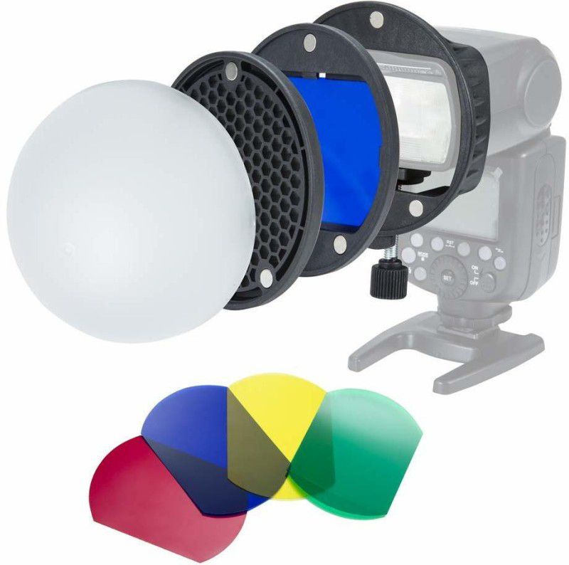 BOOSTY Flash Diffuser Light Softbox Speedlite Flash Accessories Kit Color Filter Honeycomb Grid Reflector Diffuser Ball with Universal Magnetic Mount for Canon Sony Godox FLASH Diffuser  (Multicolor)