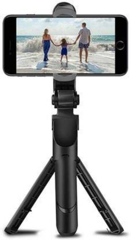 dilgona Perfect Product Good Quality XT-02 Tripod Selfie Stick, Extendable Selfie Stick with Tripod Stand and Detachable Wireless Bluetooth Remote, Ultra Compact Selfie Stick for Mobile Tripod Tripod Ball Head  (Black, Supports Up to 1500 g)